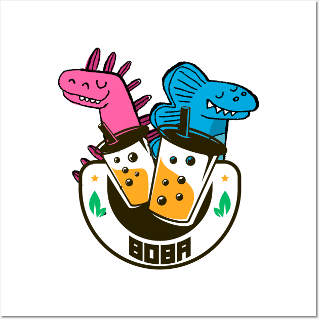 DINO BOBA FUNNY CUTE Wall Art by Trendy_Designs